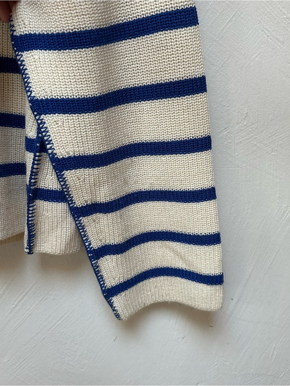 COS Cream Sweater with Blue Breton Stripes - Picture 4 of 5